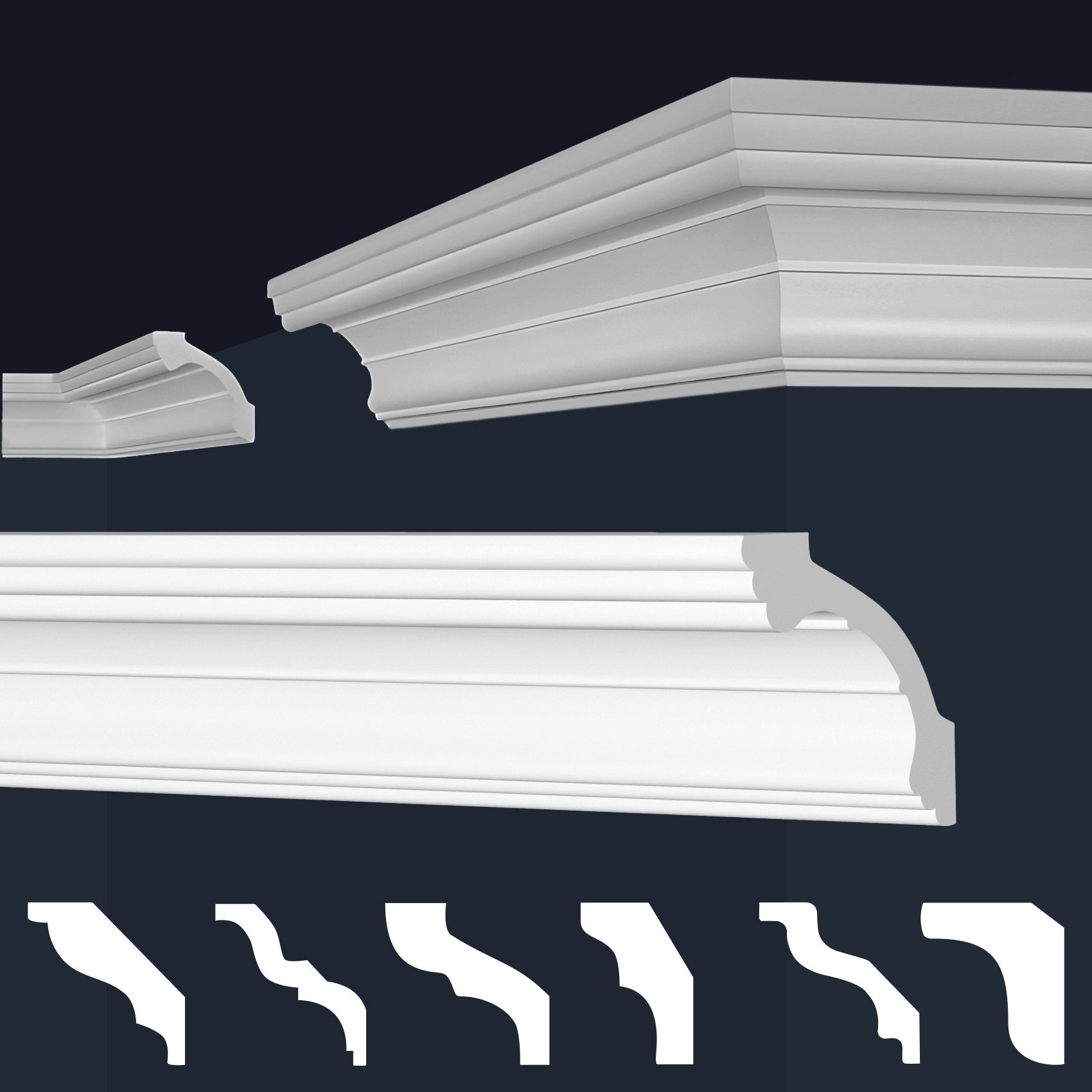 marbet design Stuckleiste E-38, 20 Meter / 10 Leisten, XPS Styropor weiß - günstig online kaufen