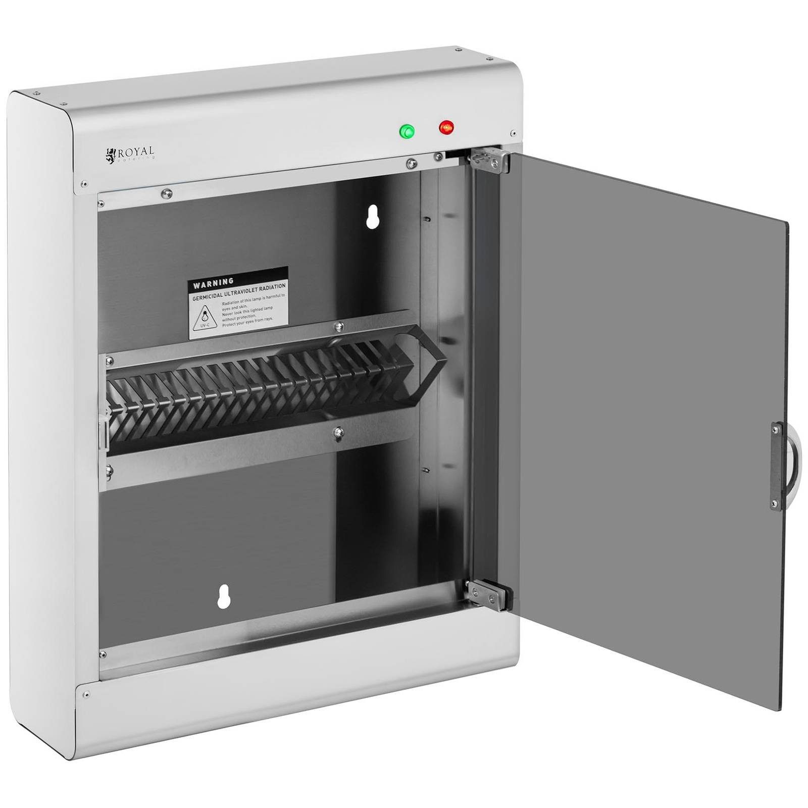 Royal Catering UV-Sterilisator Messersterilisator Sterilisationsgerät Edelstahl Timer 20 Messer, verschiedene Größen