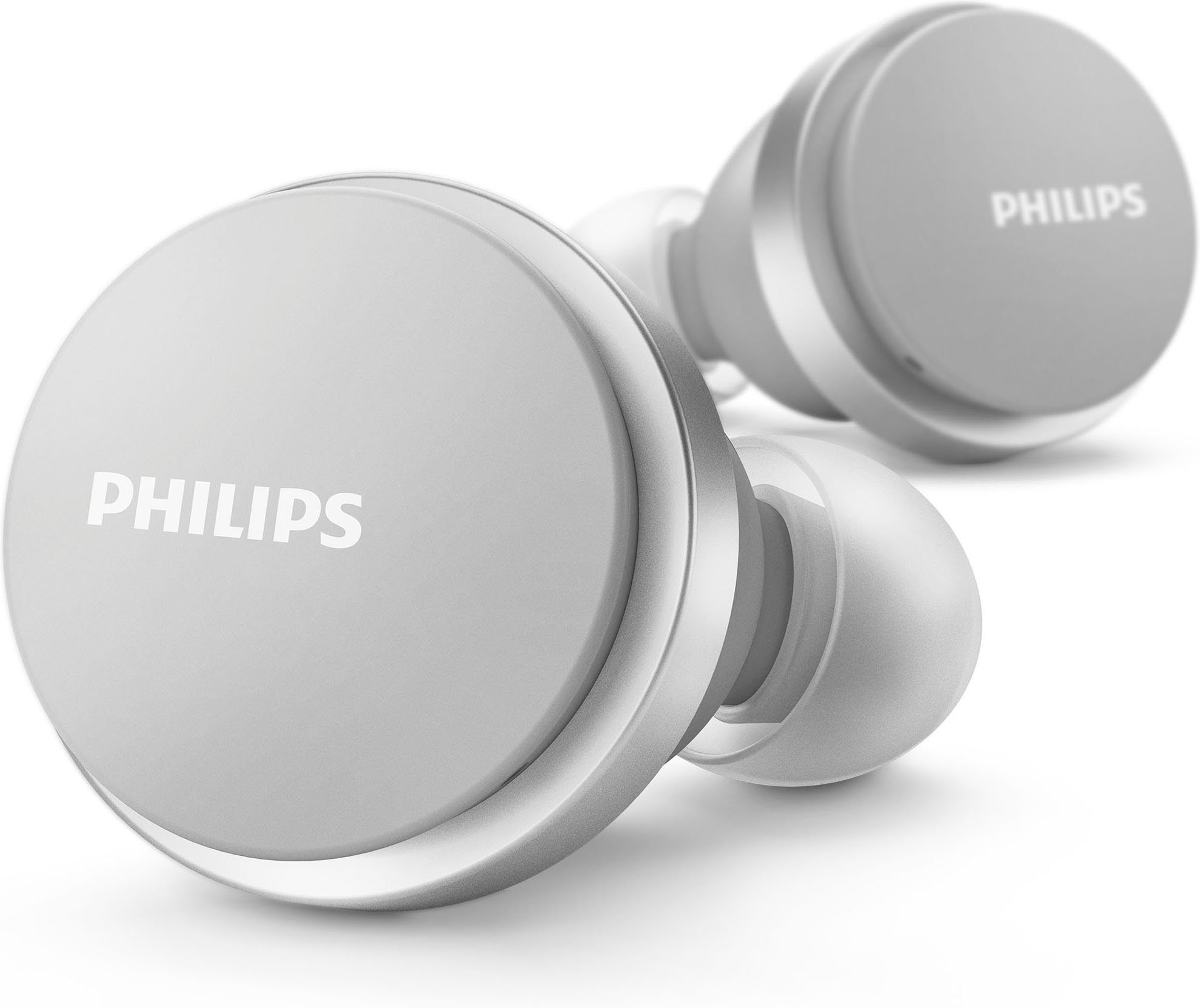 Philips TAT8506 A2DP und Bluetooth, integrierte für (Noise-Cancelling weiß True Bluetooth, In-Ear-Kopfhörer wireless Wireless, AVRCP Anrufe Musik, HFP) Steuerung Pro