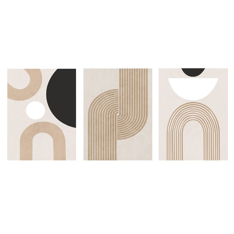 Coonoor Poster 3er Premium Poster Set,Moderne Abstrakt Kunst Wandbilder,Ohn günstig online kaufen