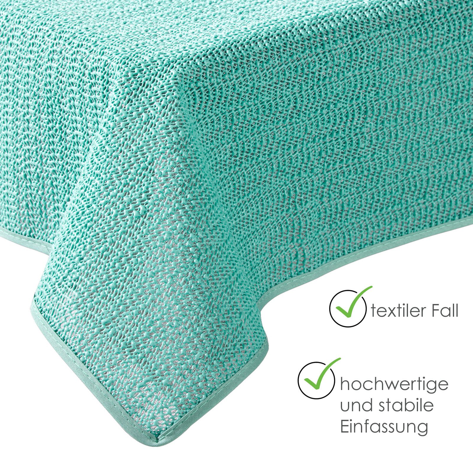 heimtexland Gartentischdecke Outdoor Tischdecke Garten Balkon Camping Tischdeko (Stück 1-tlg, 1), wetterfest I robust I UV-beständig I rutschfest I waschbar