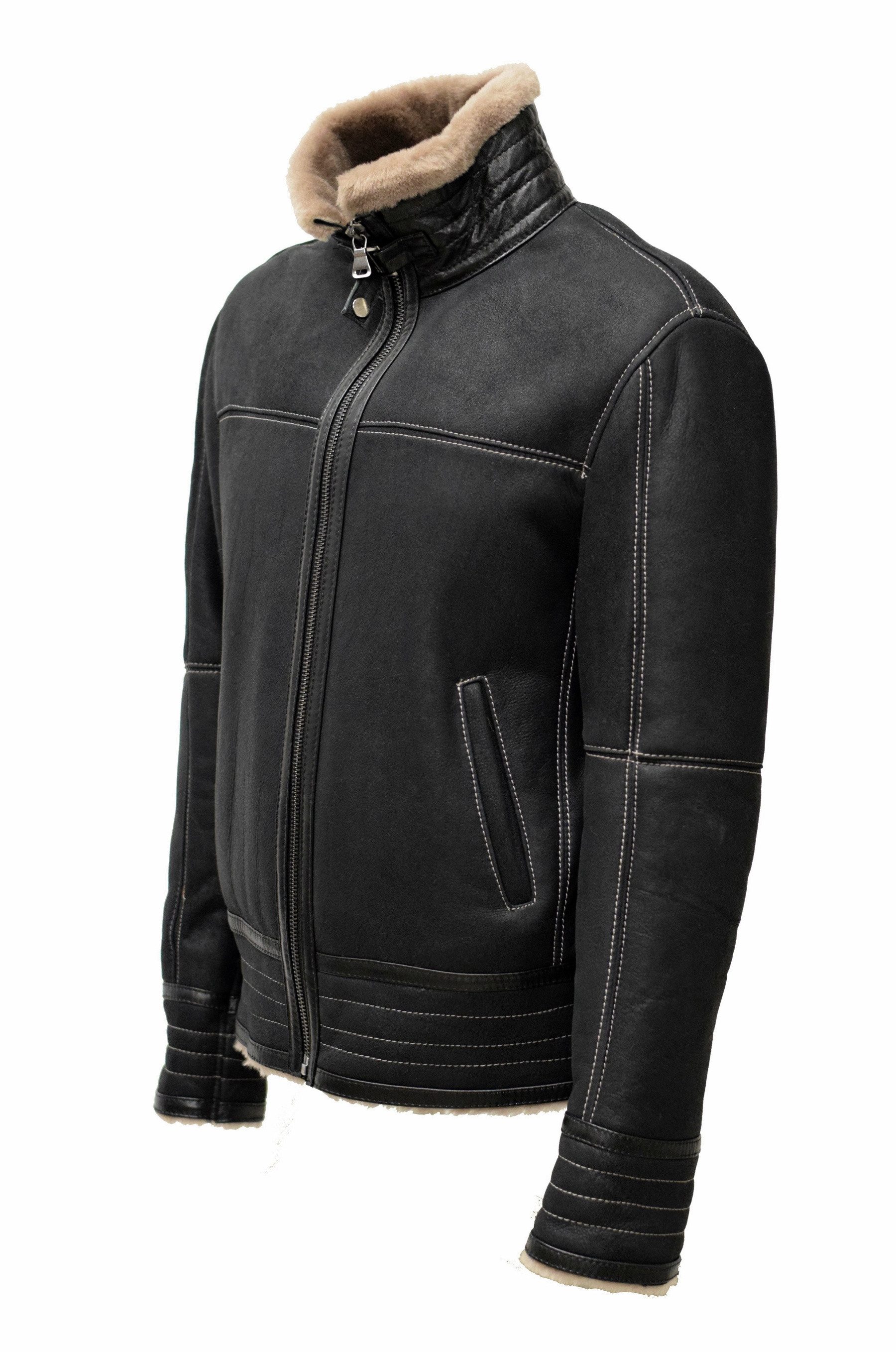 Zimmert Leather Lederjacke Mark Lammfelljacke, Herren, Dunkel Grau, Schwarz günstig online kaufen