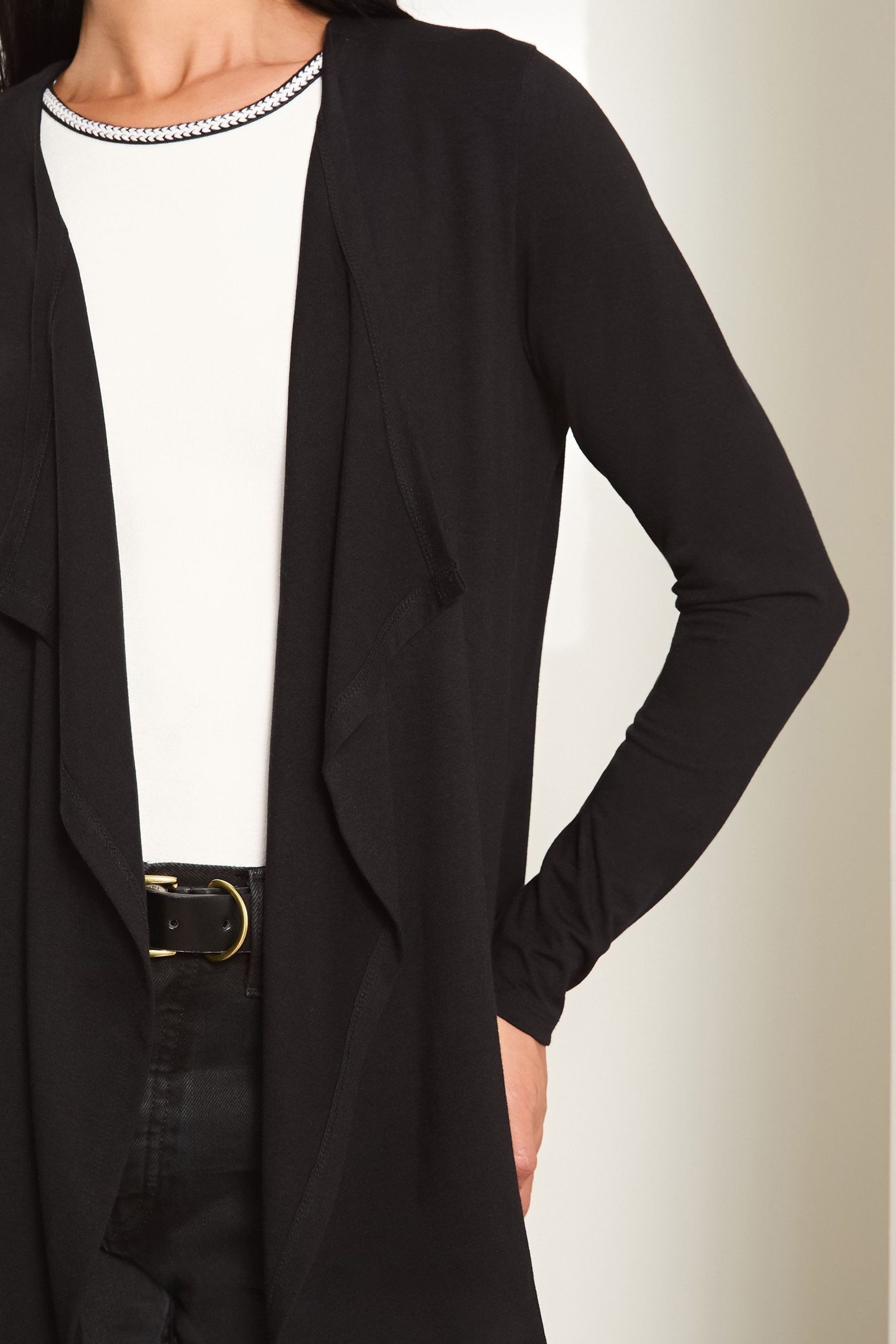 LIPSY Strickjacke Lipsy Strickjacke mit Wasserfallkragen, Regular (1-tlg)