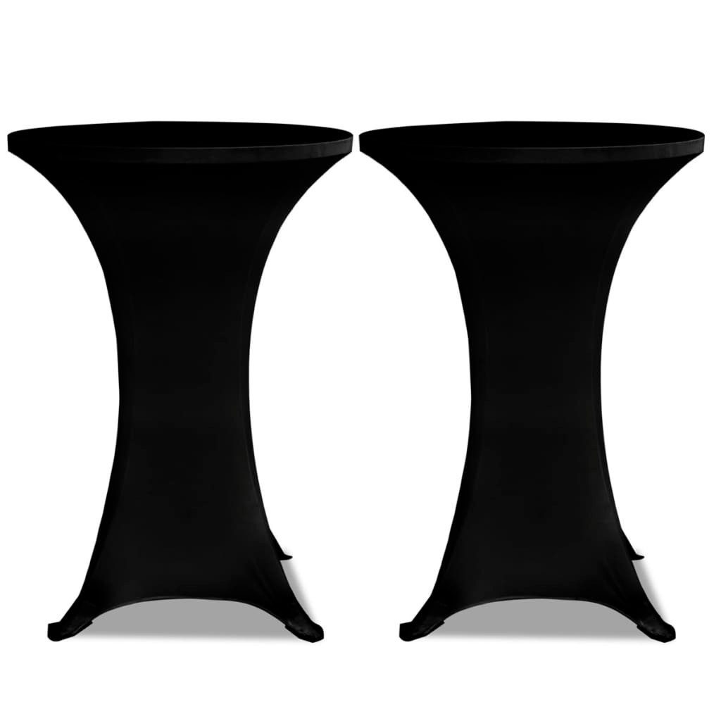 Hussen-Set 2 x Tischhusse für Stehtisch Stretchhusse Ø60 cm schwarz