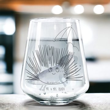 Mr. & Mrs. Panda Glas Seeigel - Transparent - Geschenk, Lebe, Meer, Spülmaschinenfeste Trin, Premium Glas, Exklusive Gravur