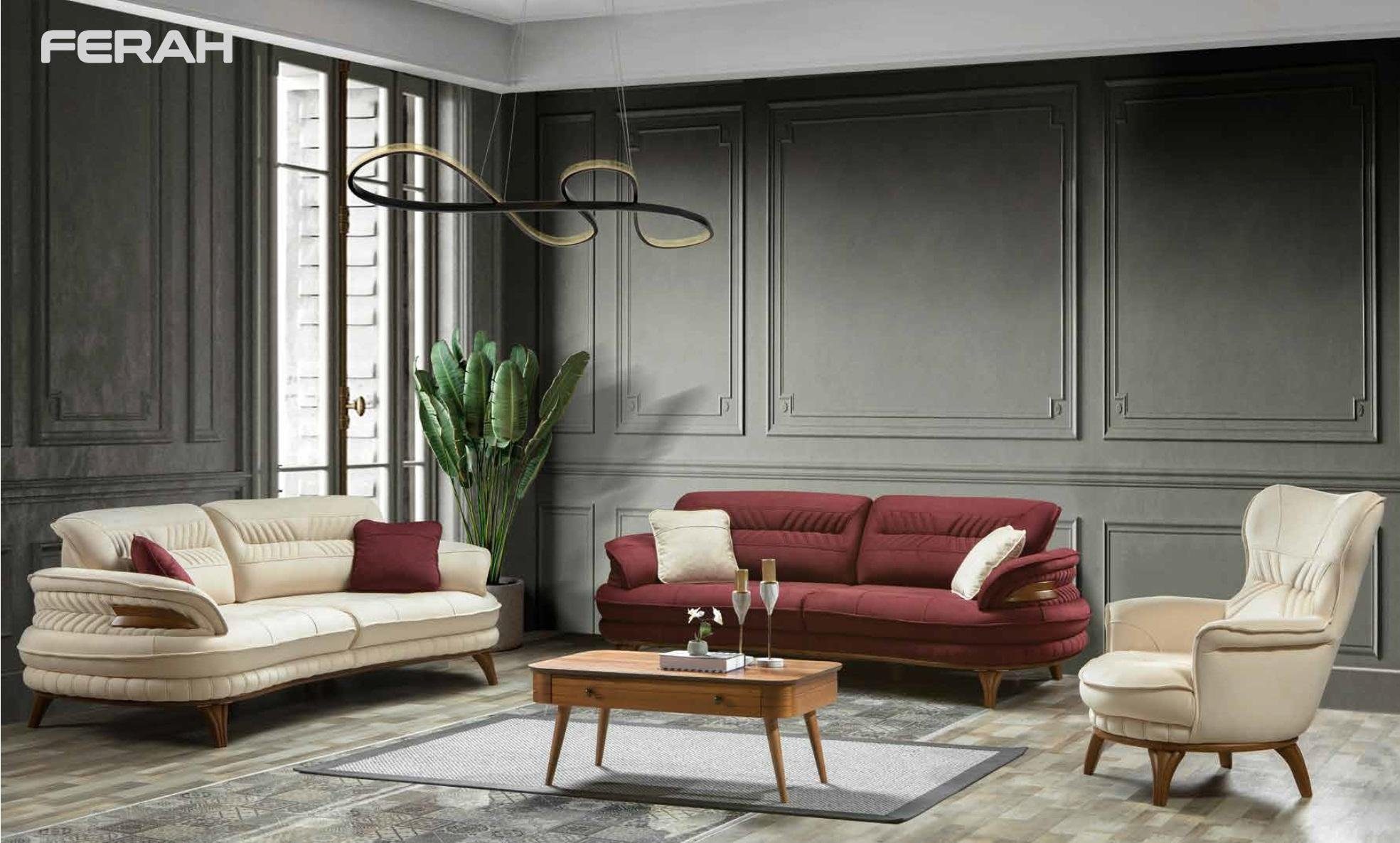 JVmoebel Sofa Sofa Sofas Sitzer Made Textil Polster, Europe Neu Couchen Art déco 3 Luxus Couch in