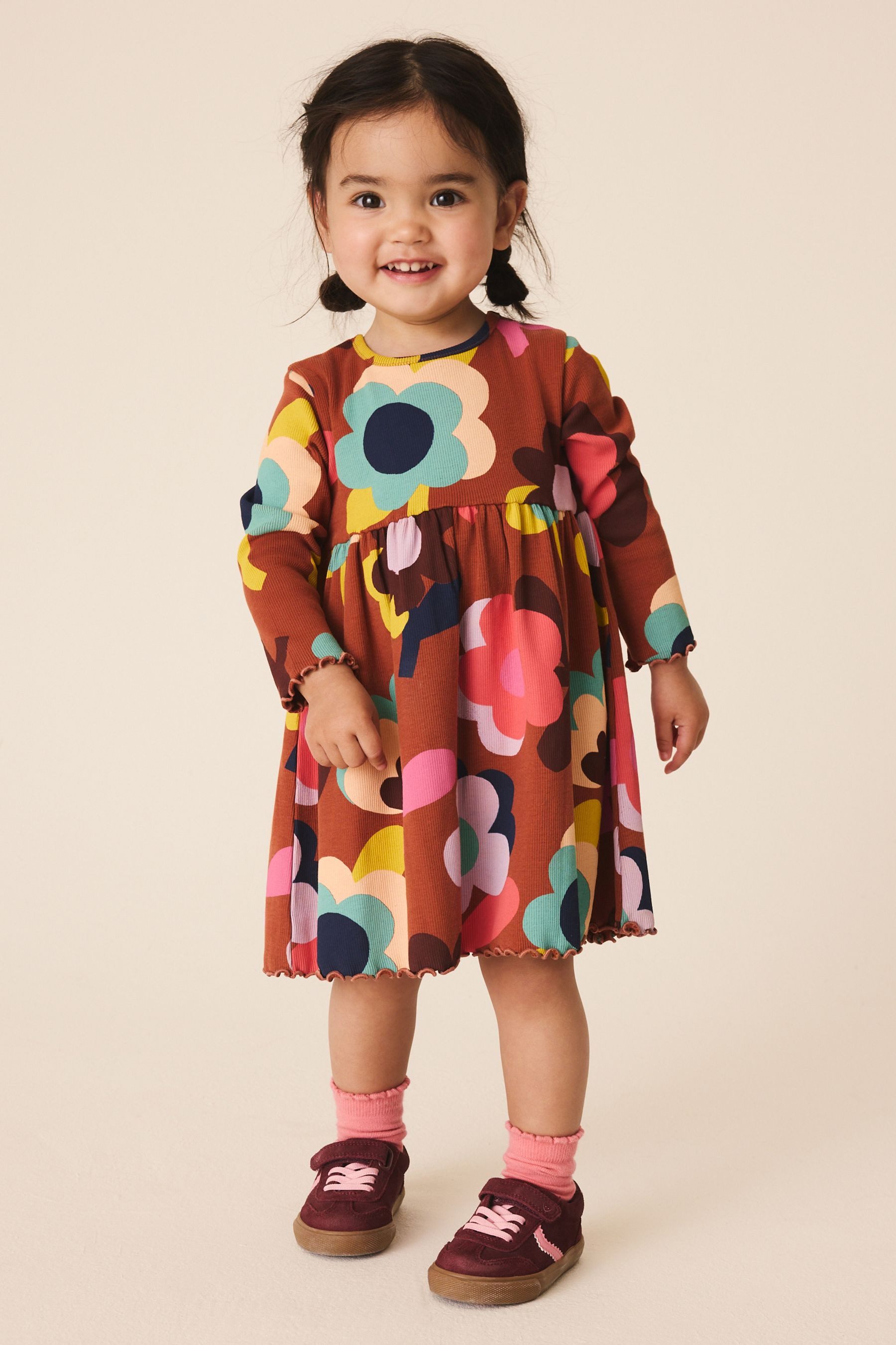 Next Shirtkleid Geripptes Langarmkleid (1-tlg)