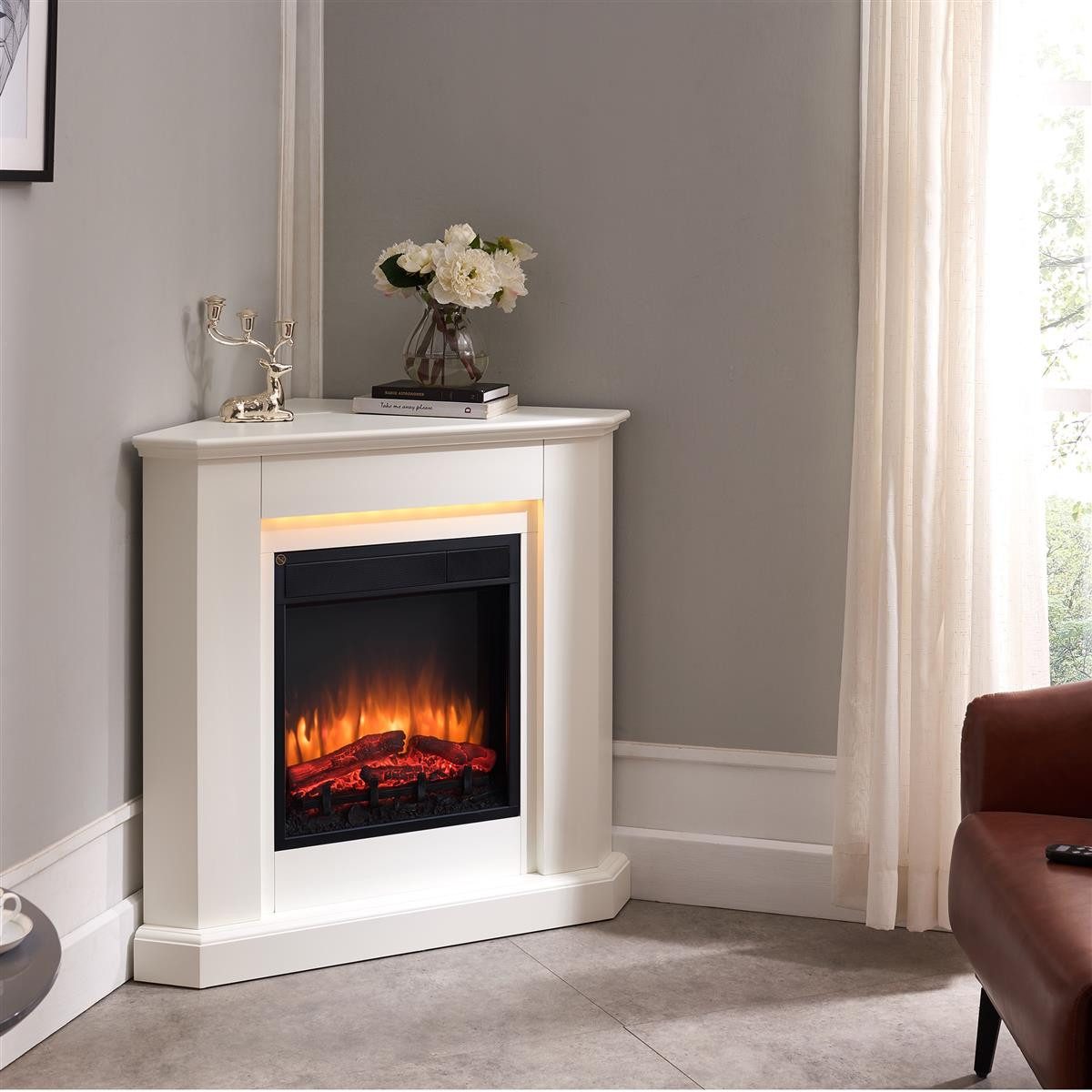 Balderia Elektrokamin Candela, Eckkamin mit 3D Flamme, 2000 W, 13 LED-Farbe günstig online kaufen