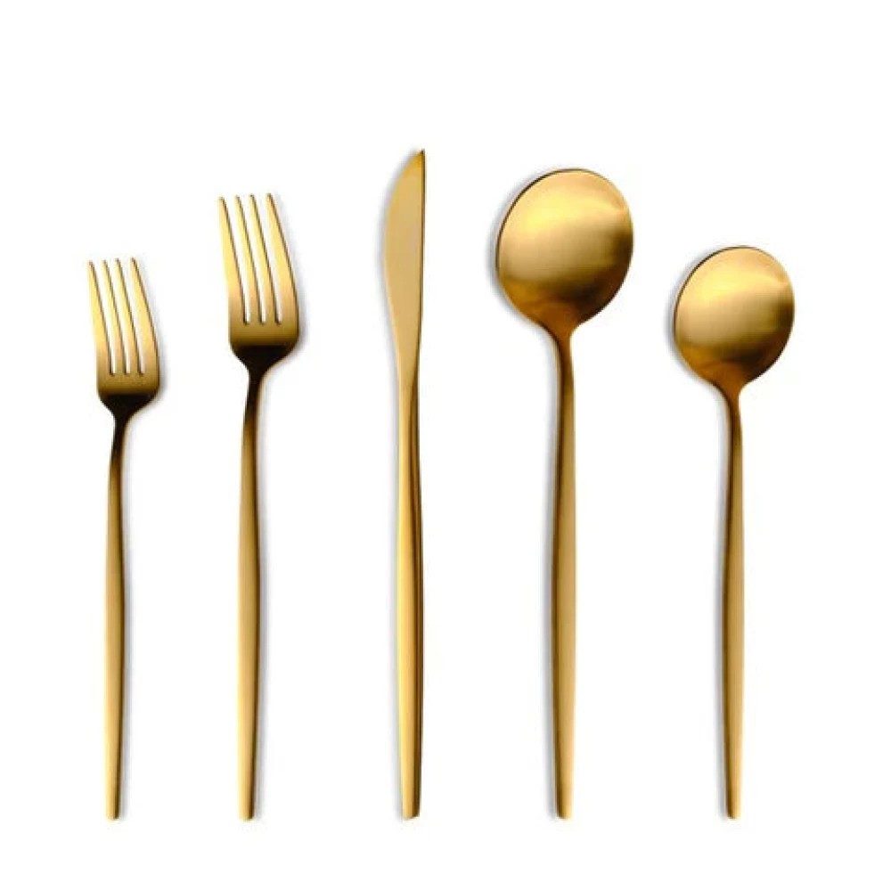 Besteck-Set Karaca Orion Matte Gold 12-Personen 60-Teiliges Besteckset