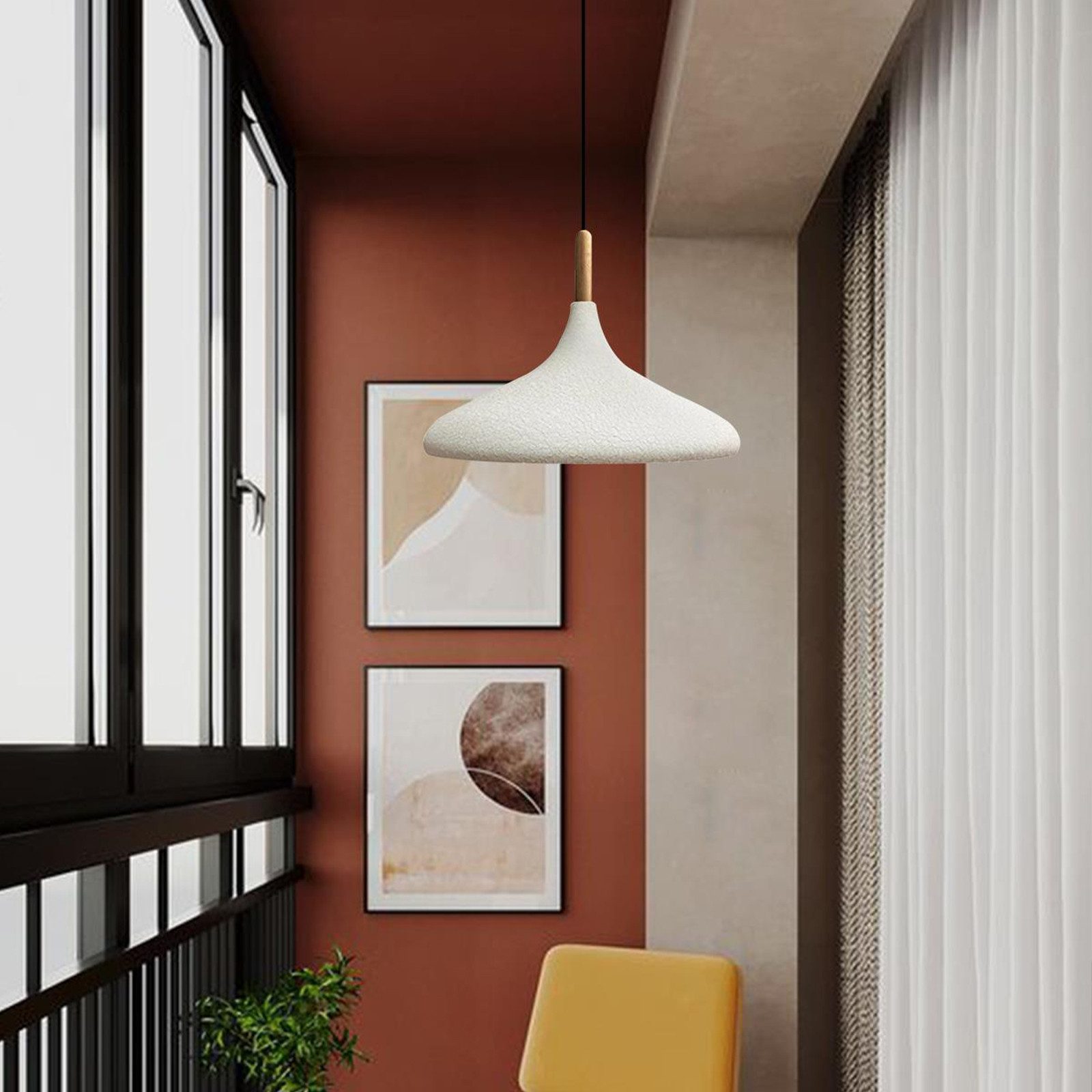 Bamyum Pendelleuchte Bamyum Pendelleuchte I Champion I Ø35 cm Holz-Metall E27 Moderne Lampe, ohne Leuchtmittel – Bild 4 von 5