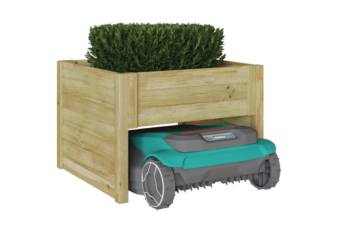 Thumbnail - vidaXL Gartenhaus Roboterrasenmäher Garage mit Pflanzer imprägniertes Kiefernholz