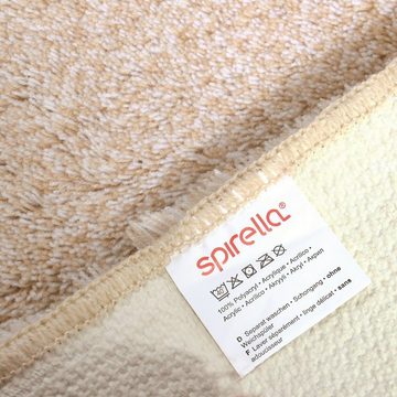 Badematte BRIZZOLO, spirella, quadratisch mit Toiletten-Ausschnitt, Höhe: 30 mm, Badteppich Hochflor, Velours meliert, 100% Acryl, Anti-Rutsch Beschichtung, für Fußbodenheizung geeignet, mit Toiletten-Ausschnitt, waschbar 40°, schnelltrocknend, 55 x 55 cm, rot