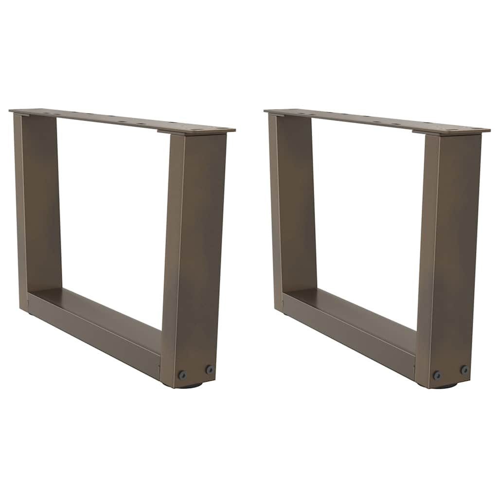 vidaXL Tischbein Couchtischbeine V-Form 2 Stück Naturstahl 60x(30-31,3) cm Stahl