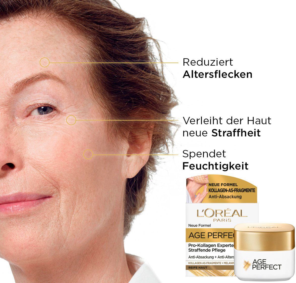L'ORÉAL PARIS Gesichtspflege-Set Age Perfect Pro-Kollagen Tag & Nacht, 2-tlg., stärkt die Haut, wirkt Hautabsackung entgegen, mehr Straffheit