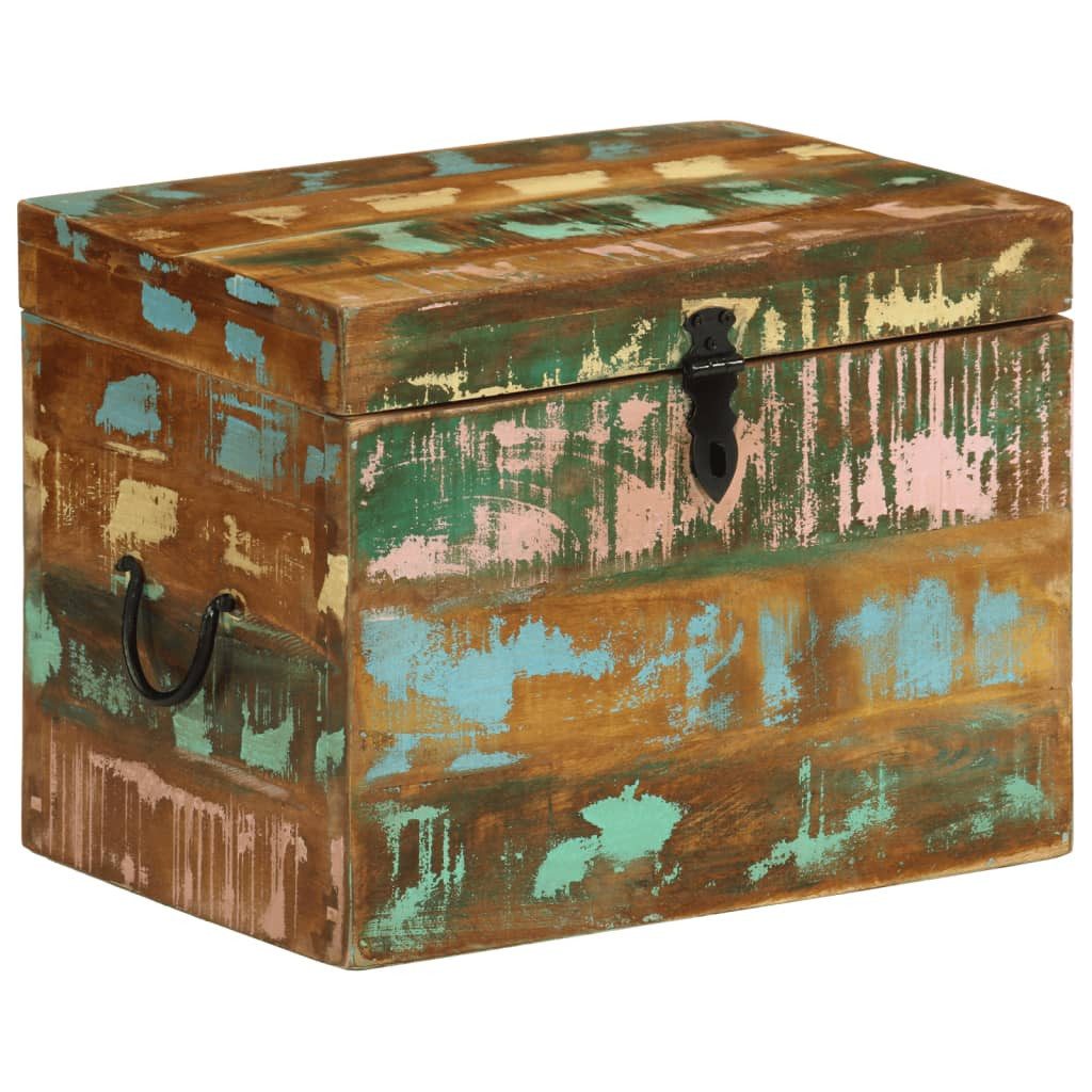 furnicato Truhe Holztruhe Antik-Stil 39x28x31 cm Mehrfarbiges Massivholz (1 St), Handgefertigte Aufbewahrungsbox mit Stauraum im Vintage-Look