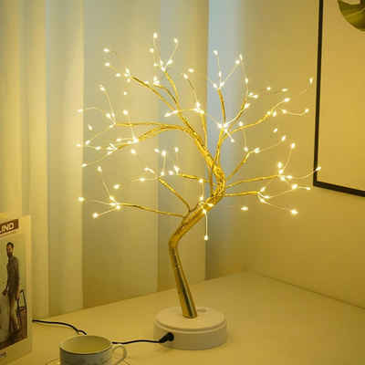 HYTIREBY Leuchtzweig LED Baum Lichter Warmweiß USB Bonsai Baum Licht, Dekobaum Belichtet Kleine Baumbeleuchtung Innen Deko 108 Лампиperlen