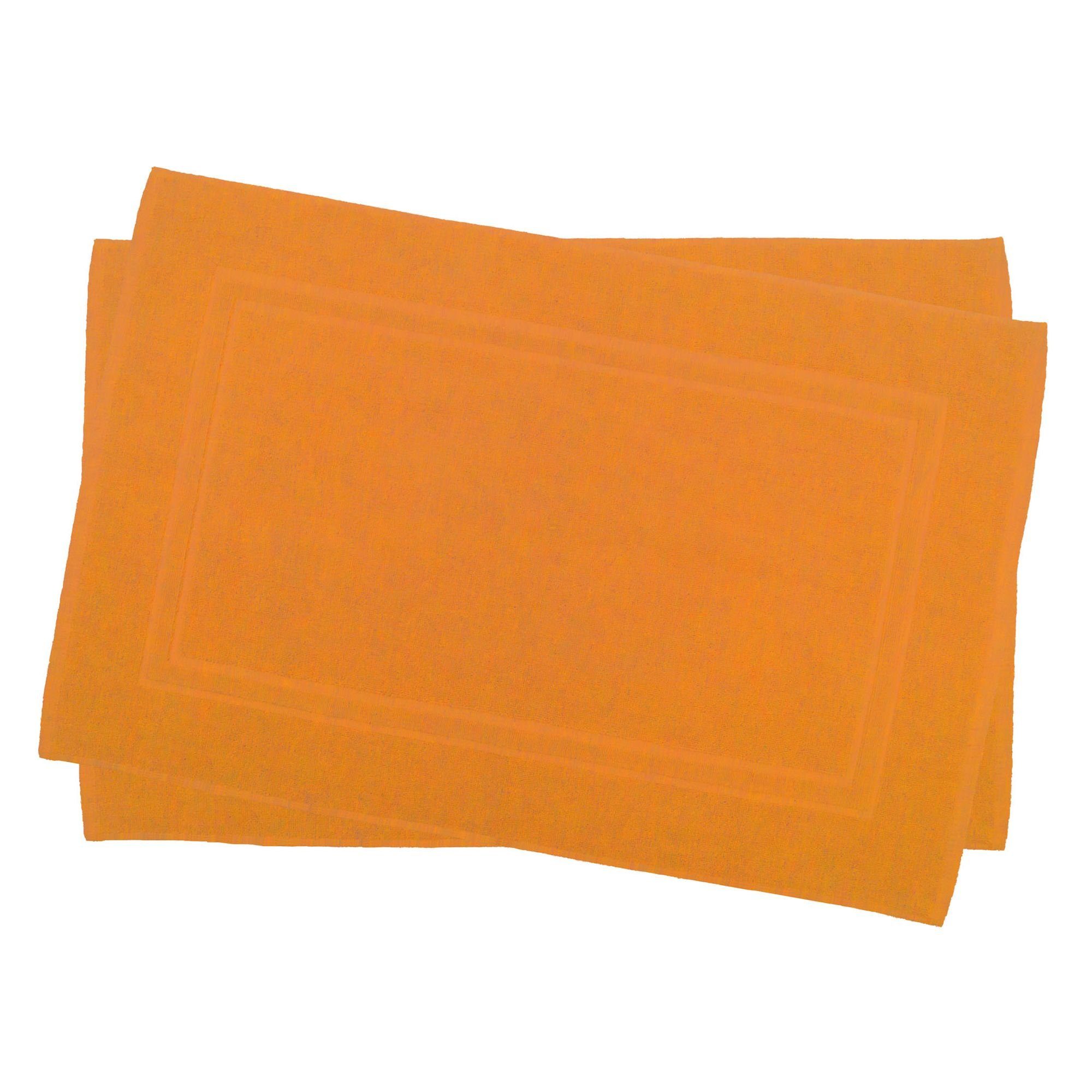 Julie Julsen Badematte 2-Badematte-Orange-50 x 40 cm, Baumwolle, Doppelrahm günstig online kaufen