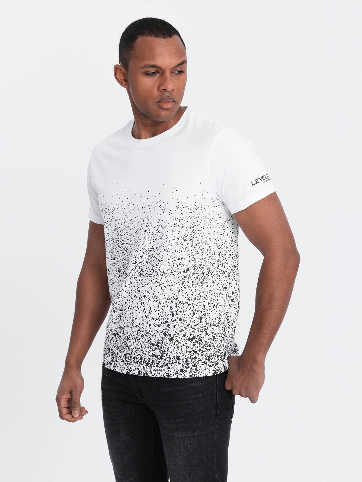 OMBRE Print-Shirt Herren-T-Shirt aus Baumwolle mit Farbverlaufsdruck