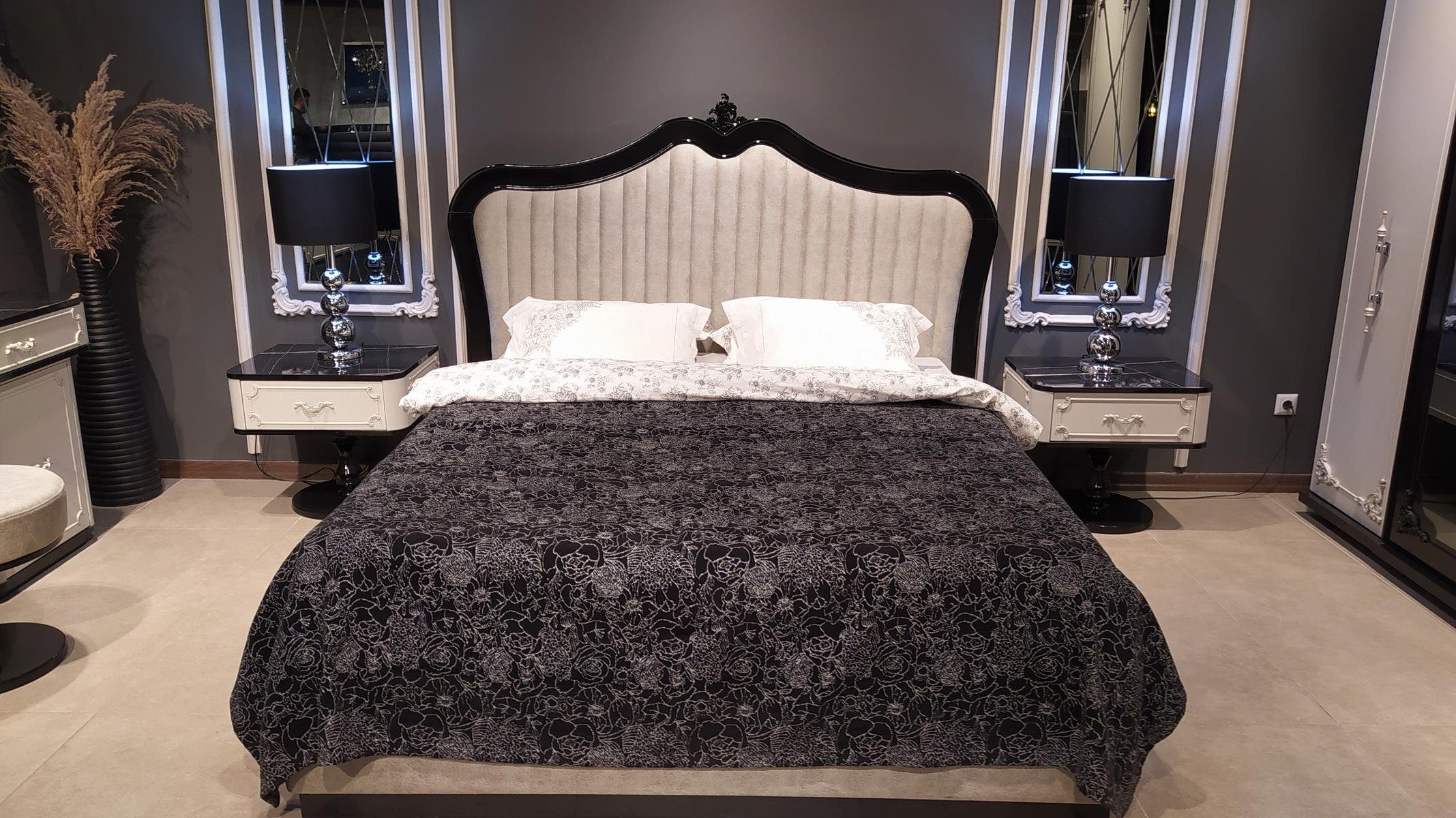 JVmoebel Schlafzimmer-Set Schlafzimmer Bett 2x Nachttische Luxus Möbel 3tlg. Klassische Betten, (3-St., Bett + 2x Nachttische), Made in Europe