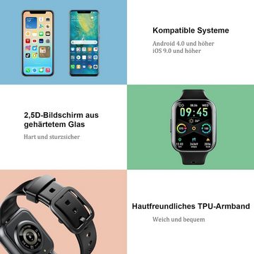 Jugeman Smartwatch (1,69 Zoll, Android, iOS), mit 25 Sportmodi Fitness Tracker Uhr mit Pulsmesser Schlafmonitor,IP68