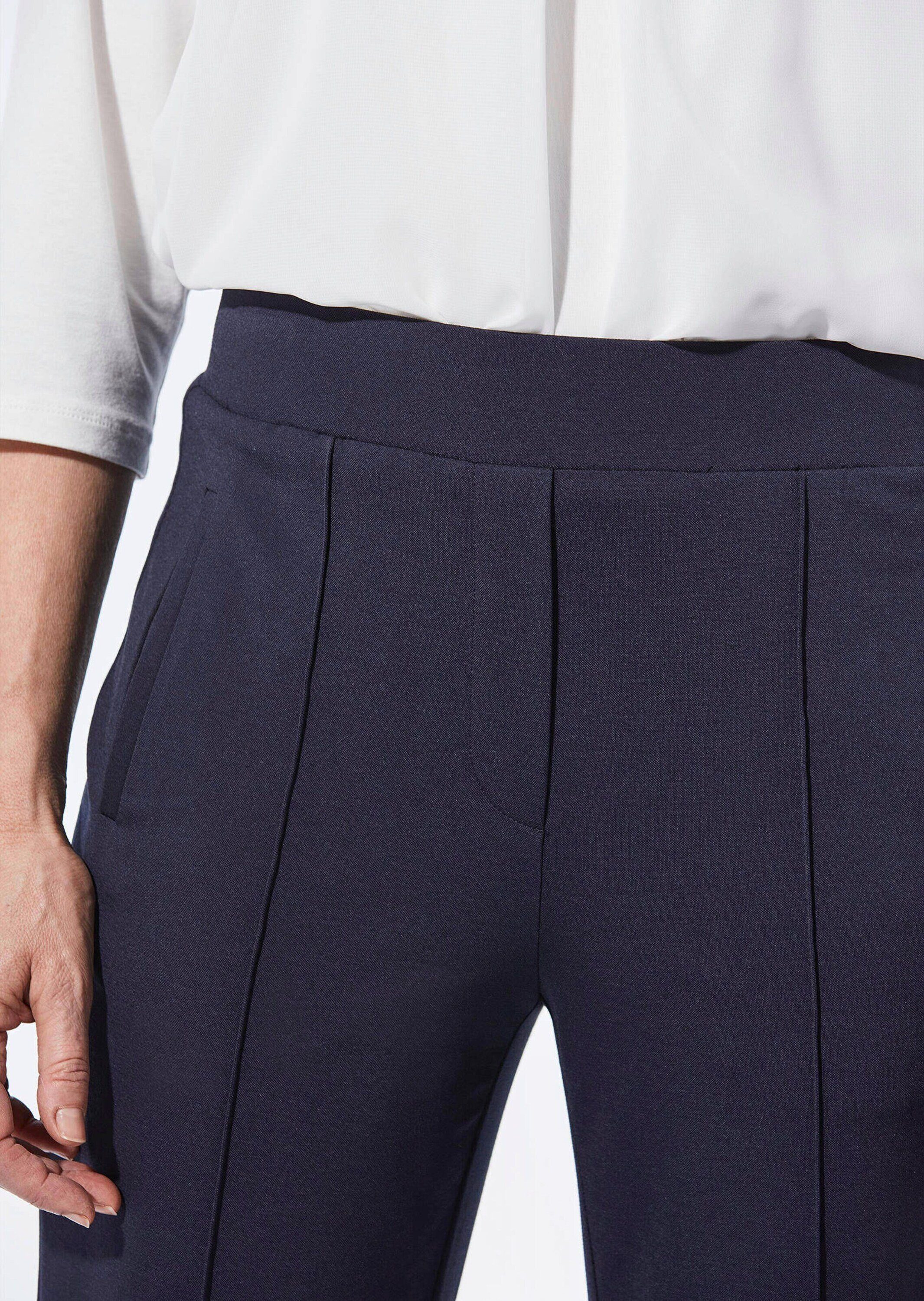 GOLDNER Schlupfhose Elegante 7/8-Schlupfhose SARA Slim Fit Jerseyhose mit Rundum-Dehnbund und Biesen