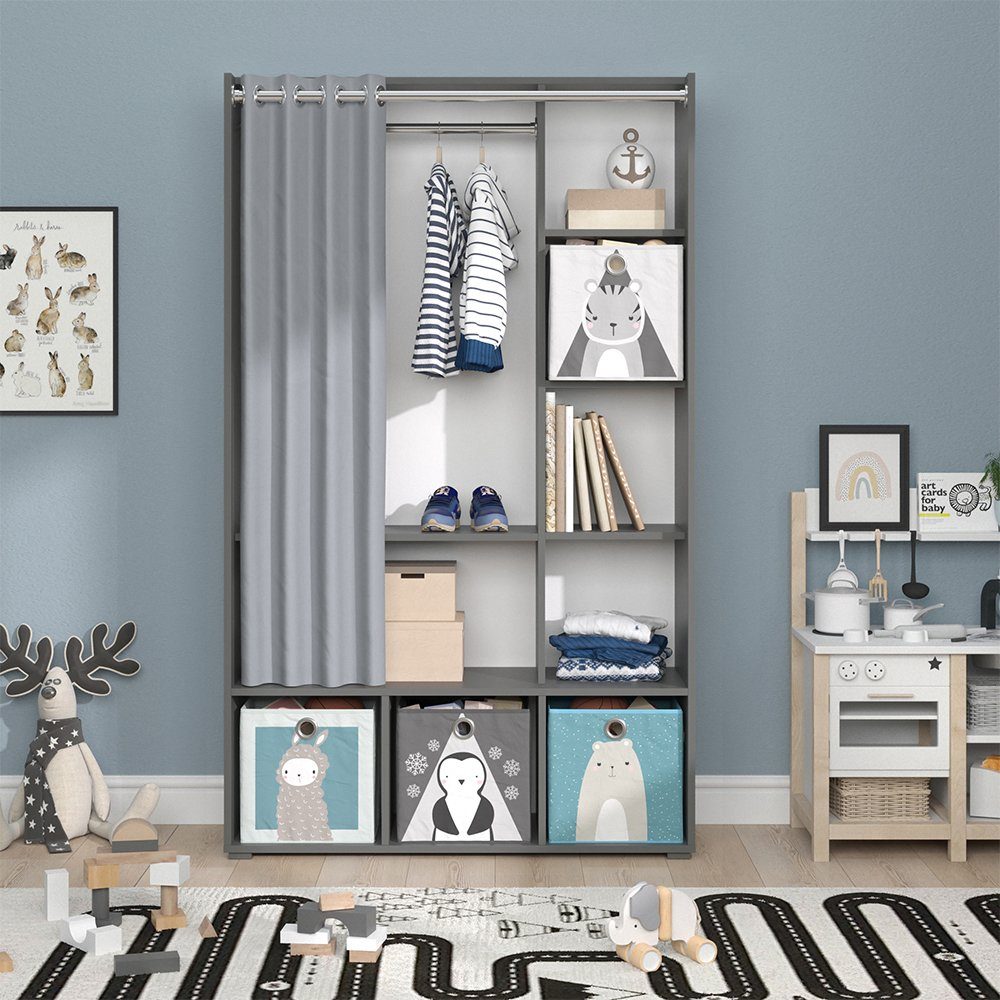 Vicco Kleiderschrank Luigi, Grau, 105.8 x günstig online kaufen