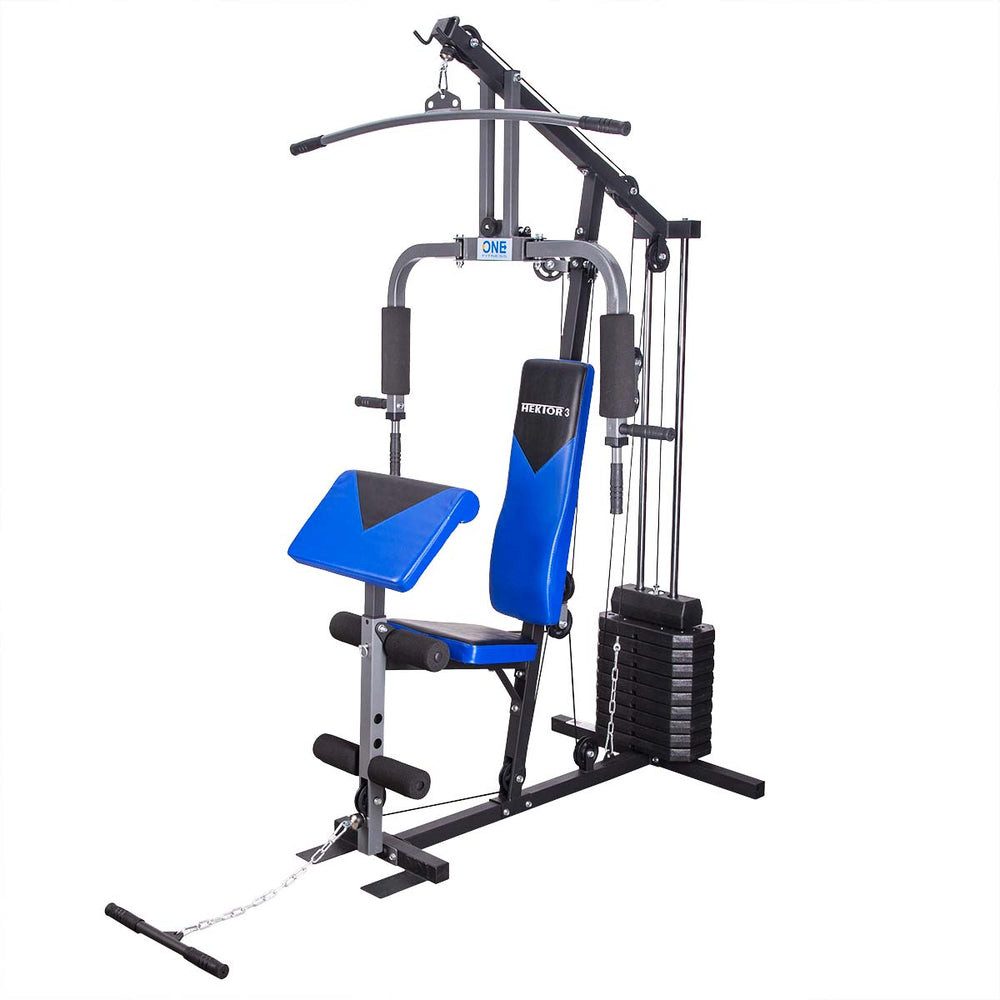 ONE FITNESS Kraftstation Hektor 3 Multistation, 9 Gewichtsblöcke (Spar-Set, 1-tlg., Trainingsgerät), Ideal für den Heimbereich, dennoch mit umfangreichen Funktionen