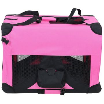 pro.tec Tiertransporttasche, Faltbare Hundetransportbox Größe Pink;S