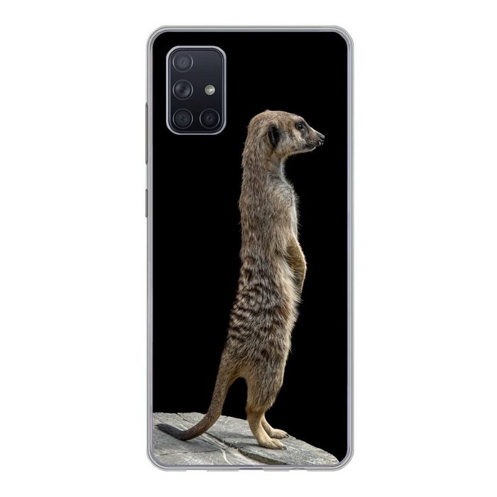 MuchoWow Handyhülle Erdmännchen - Wilde Tiere - Schwarz Phone Case Handyhülle Samsung Galaxy A71 Silikon Schutzhülle