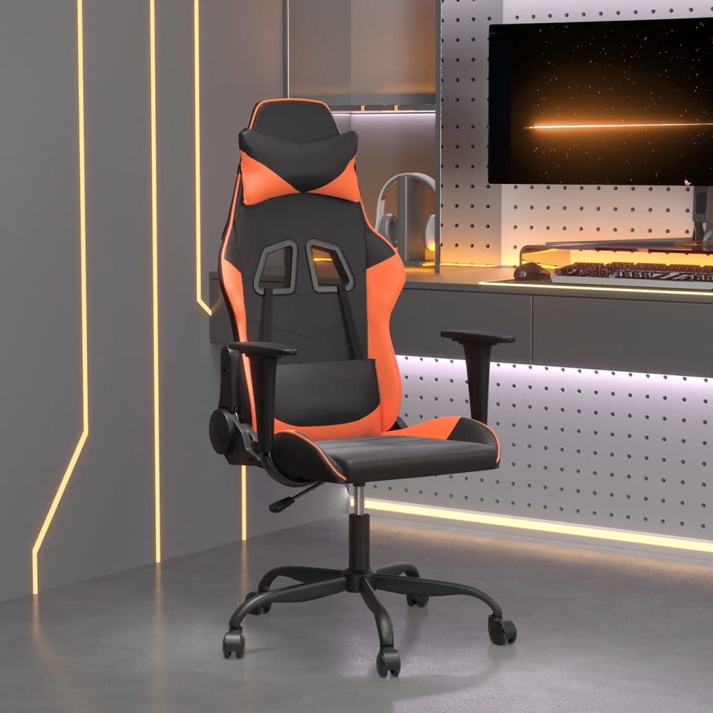 vidaXL Gaming-Stuhl Gaming-Stuhl Schwarz und Orange Kunstleder (1 St)