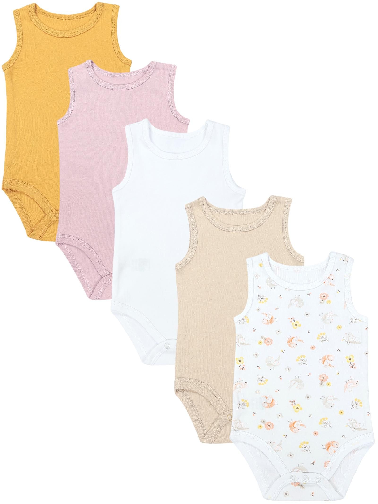 TupTam Kurzarmbody TupTam Baby Mädchen Achselbody in Unifarben 5er Pack