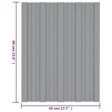 vidaXL Deckenplatten Dachpaneele 12 Stk. Verzinkter Stahl Grau 60x45 cm, (12-tlg)