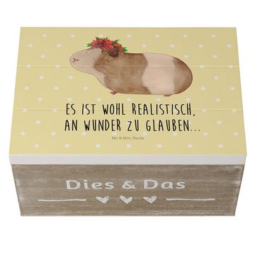 Mr. & Mrs. Panda Dekokiste 22 x 15 cm Meerschweinchen Weisheit - Gelb Pastell - Geschenk, Tiermo (1 St), Handverlesene Designs