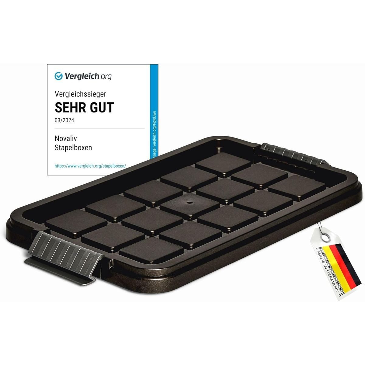 Novaliv Aufbewahrungsbox 30532-1 (1 St), Novaliv 1x Ersatzdeckel 5 Liter mit Clipverschluss 25x15 cm Antrazit