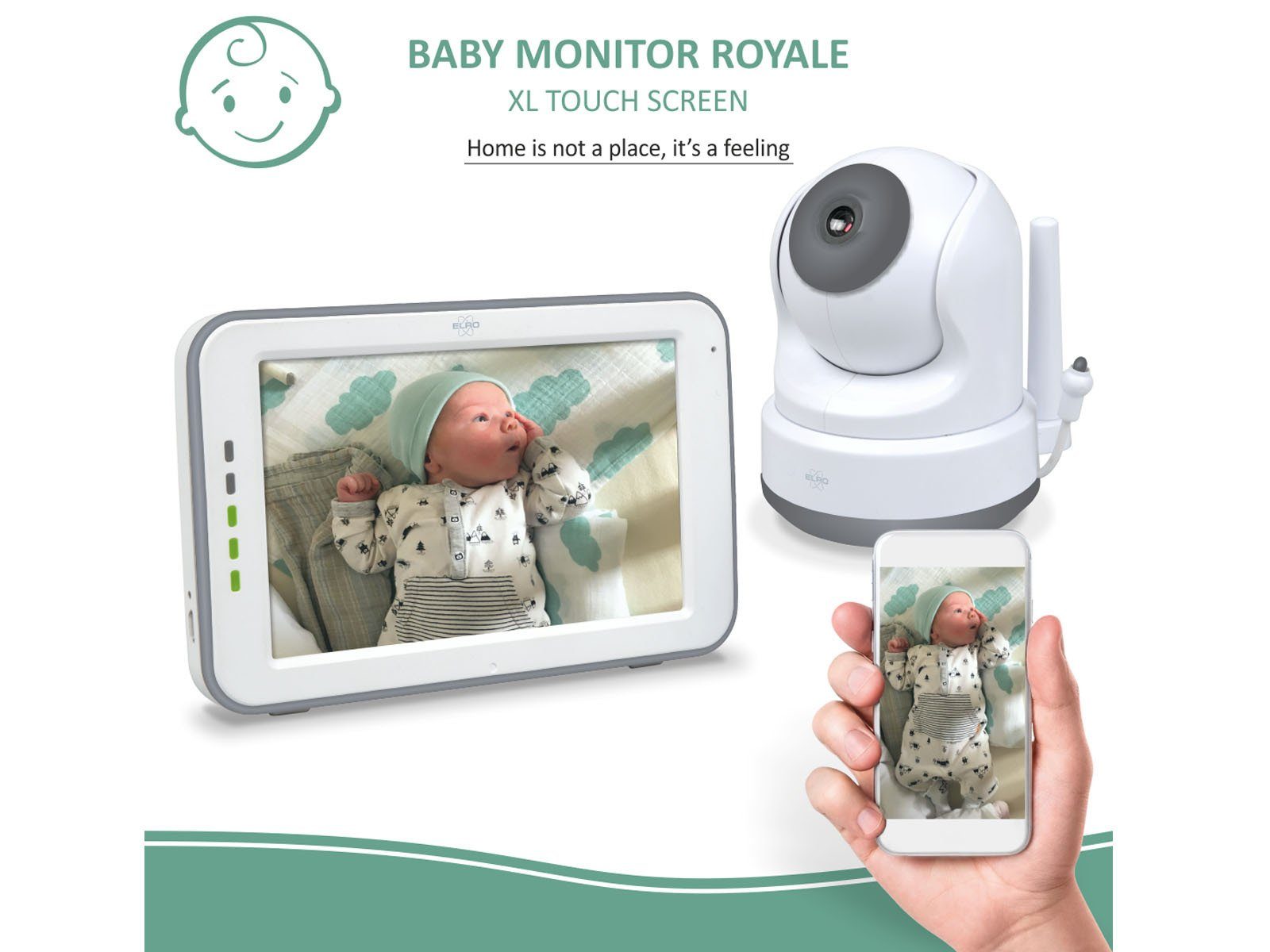 Elro Video-Babyphone, Zusatz Baby Cam kostenlose mit BC3000 für Handy App Nachtlicht, Serie