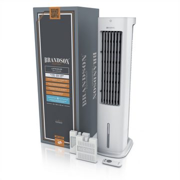 Brandson Ventilatorkombigerät, mobiler Luftkühler mit Wasserkühlung 55 W mit 5L Wassertank – Klimagerät Luftbefeuchter Ventilator Standventilator Turmventilator - leise - 3 Geschwindigkeiten - Timer - Verdunstungskühler