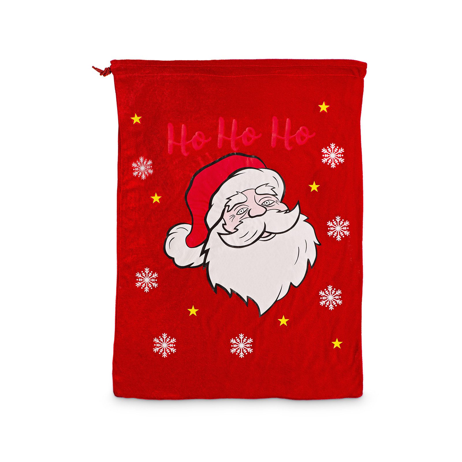 Idena Geschenkbox Idena Weihnachtsgeschenksack mit Motiv rot 50x70cm Samt