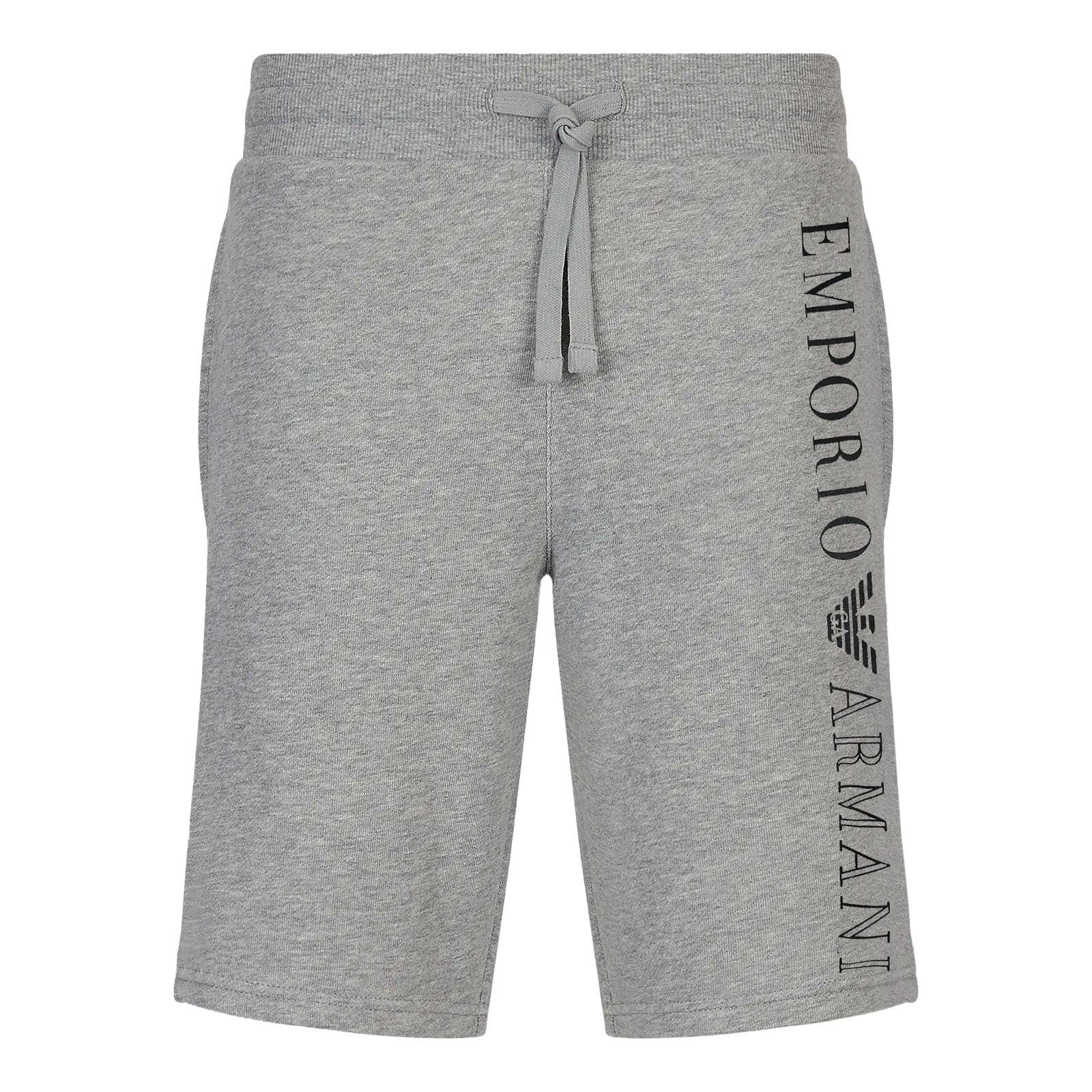 Emporio Armani Bermudas Loungewear mit vertikalem Markenschriftzug 00948 light grey melange