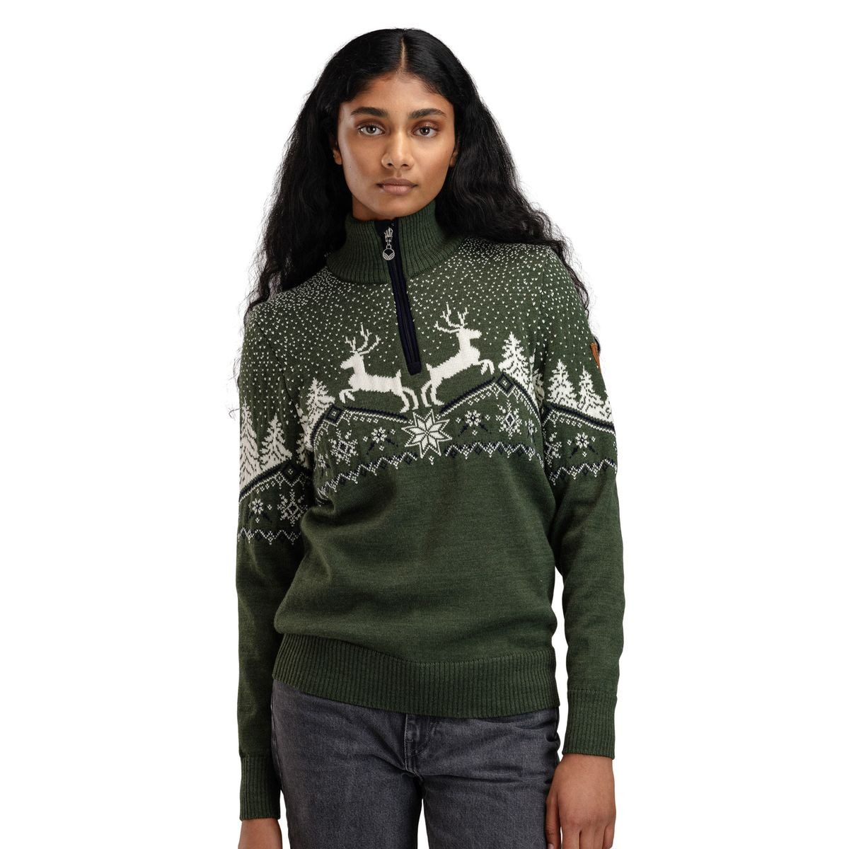 Dale of Norway Sweatshirt Dale Christmas Fem Sweater Weicher Merinowolle-Pullover mit norwegischen Weihnachtssymbolen