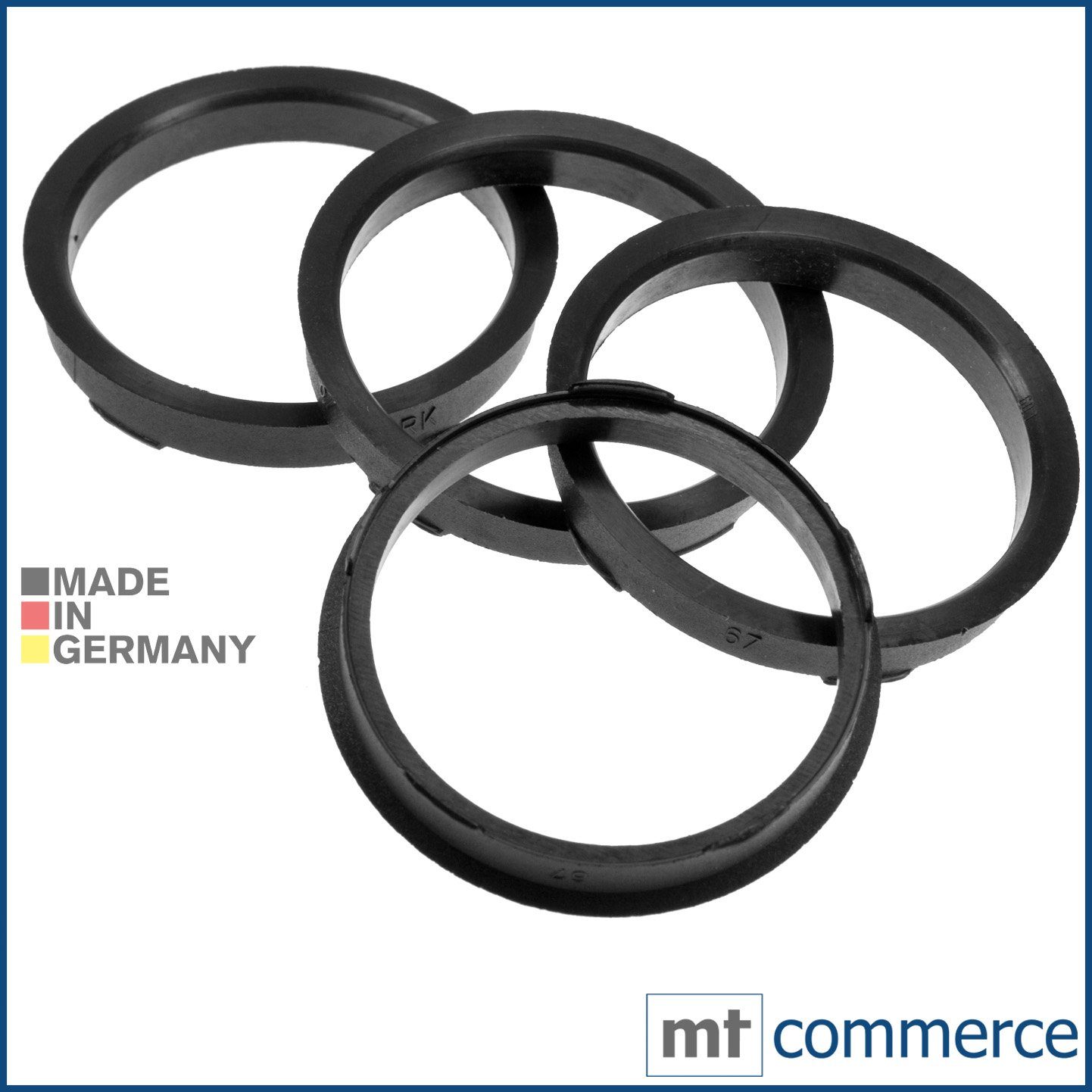 RKC Reifenstift 4X Zentrierringe schwarz Felgen Ringe Made in Germany, Maße: 67,0 x 60,1 mm | Reifenstifte