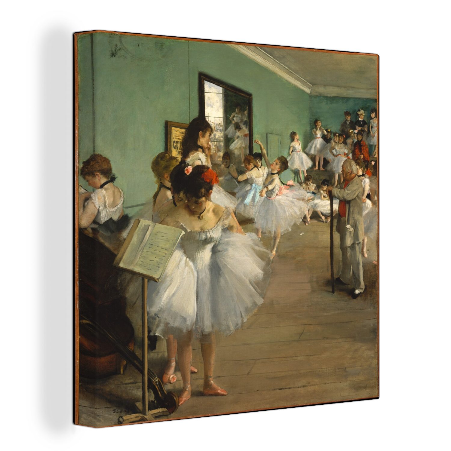 OneMillionCanvasses® Leinwandbild Die Ballettklasse - Gemälde von Edgar Degas, (1 St), Leinwand Bilder für Wohnzimmer Schlafzimmer