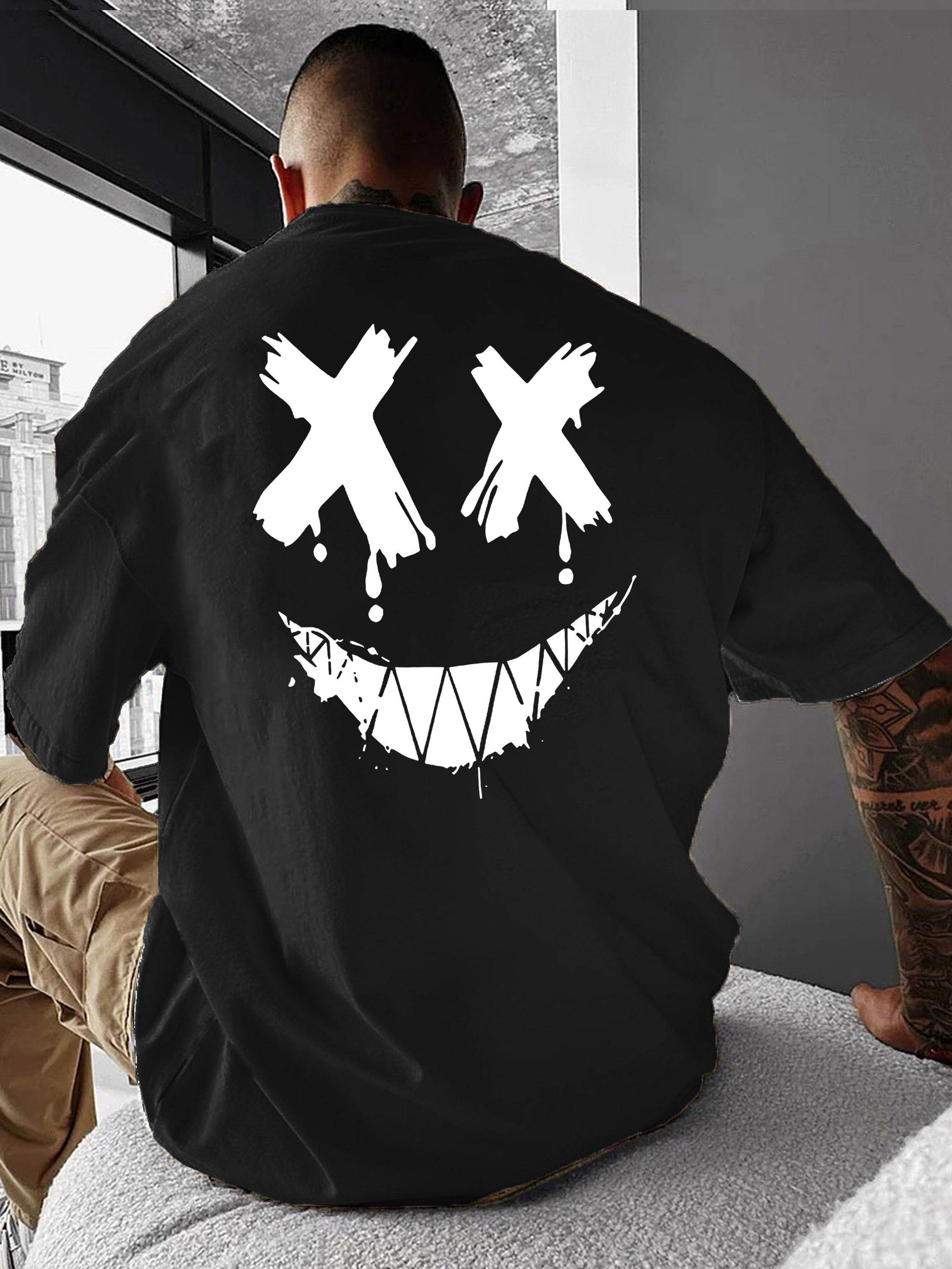 RMK T-Shirt Herren Shirt Sommer Basic Smile Smiley Emoticon 100% Baumwolle