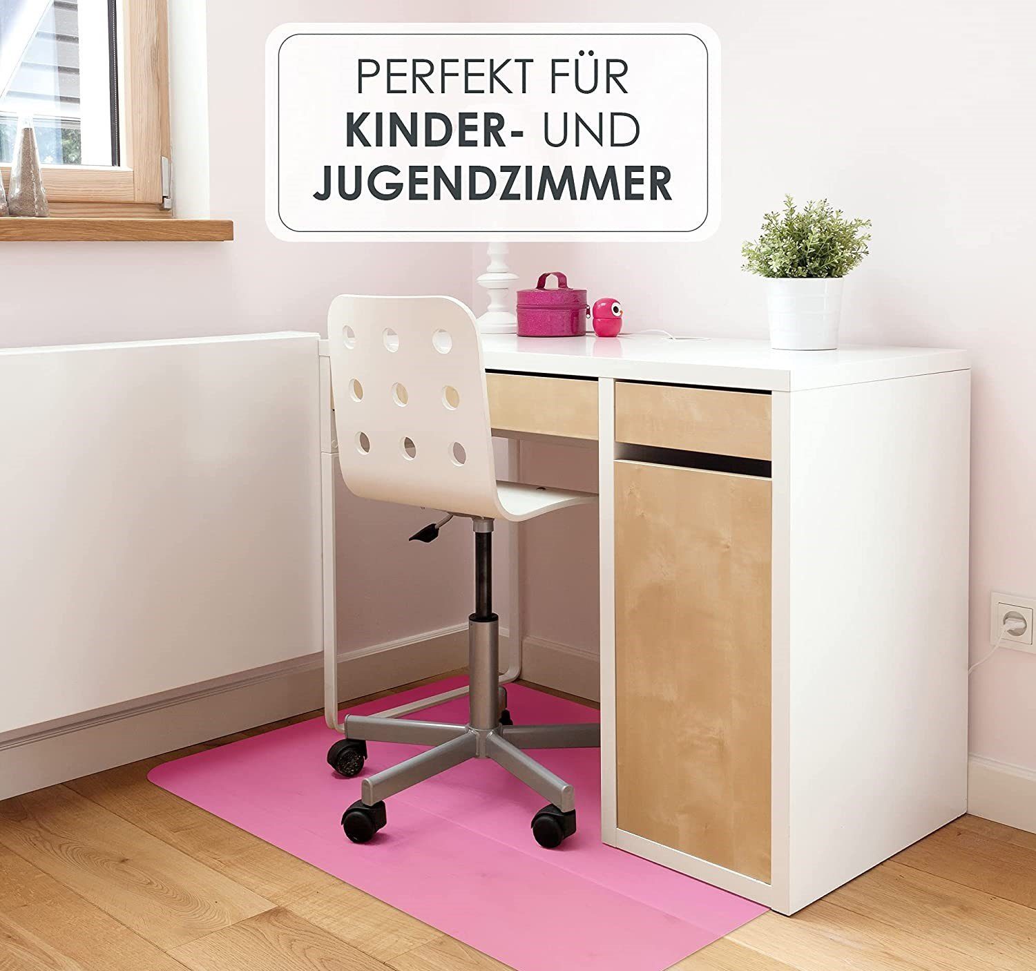 ROXUS Bodenschutzmatte 120 pink 80 bunt, Bürostuhlunterlage x cm 80 120 cm, farbig, Bodenschutzmatte