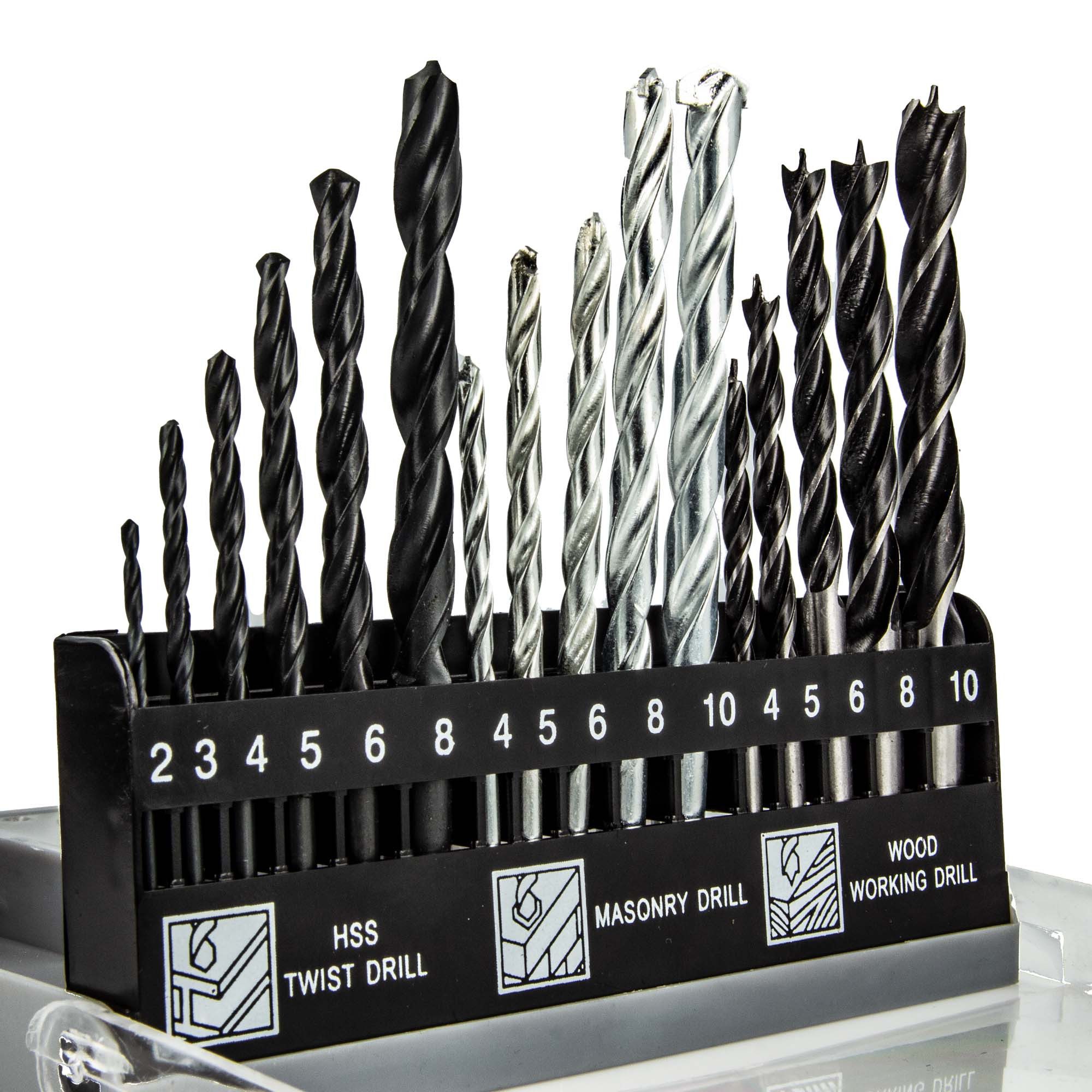 E.H.G Lucas Bohrersatz Kombi-Bohrer-Satz, 6xMetall, je 5x Stein, 5x Holz, 6x Metall, in Box