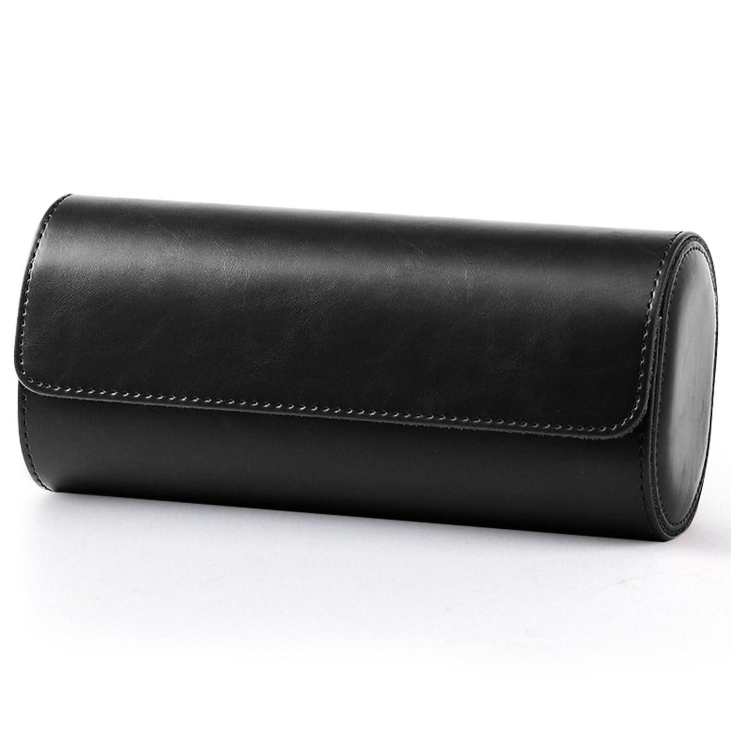 LuxusKollektion Uhrenbox Uhrenaufbewahrungsbox Leder Dreifach Schwarz (1 St)