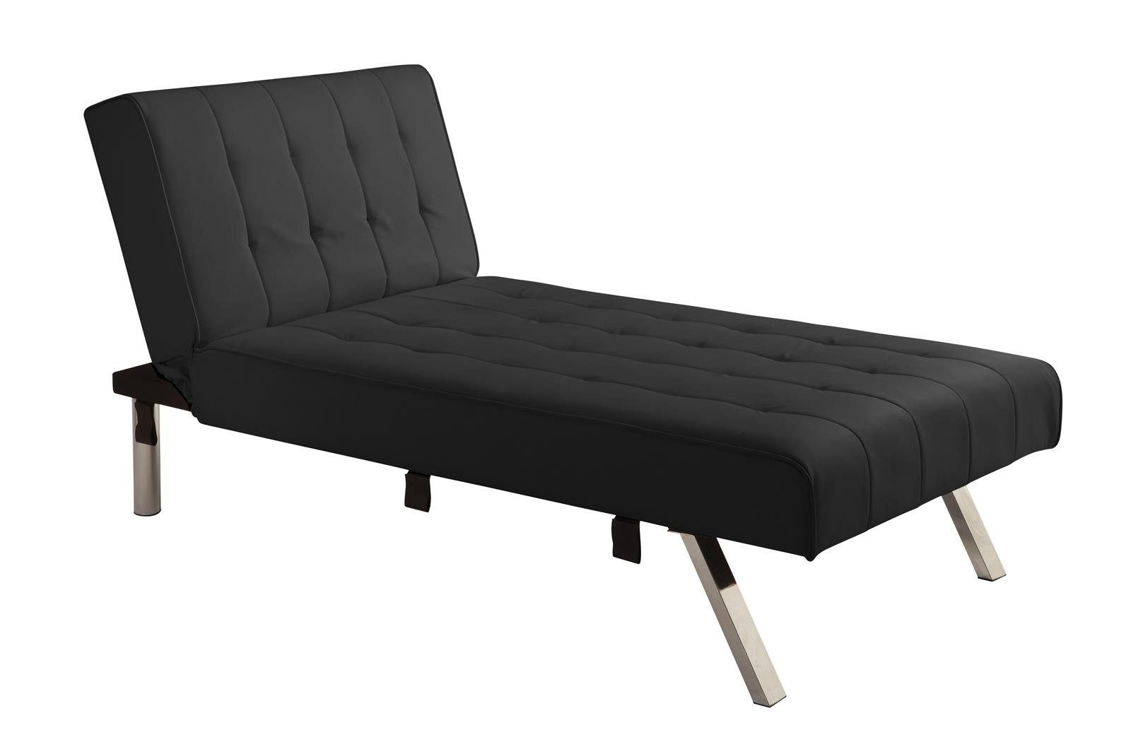 loft24 Chaiselongue Emily, Relaxliege Lounge Sessel, gepolstert, Länge 156 cm schwarz