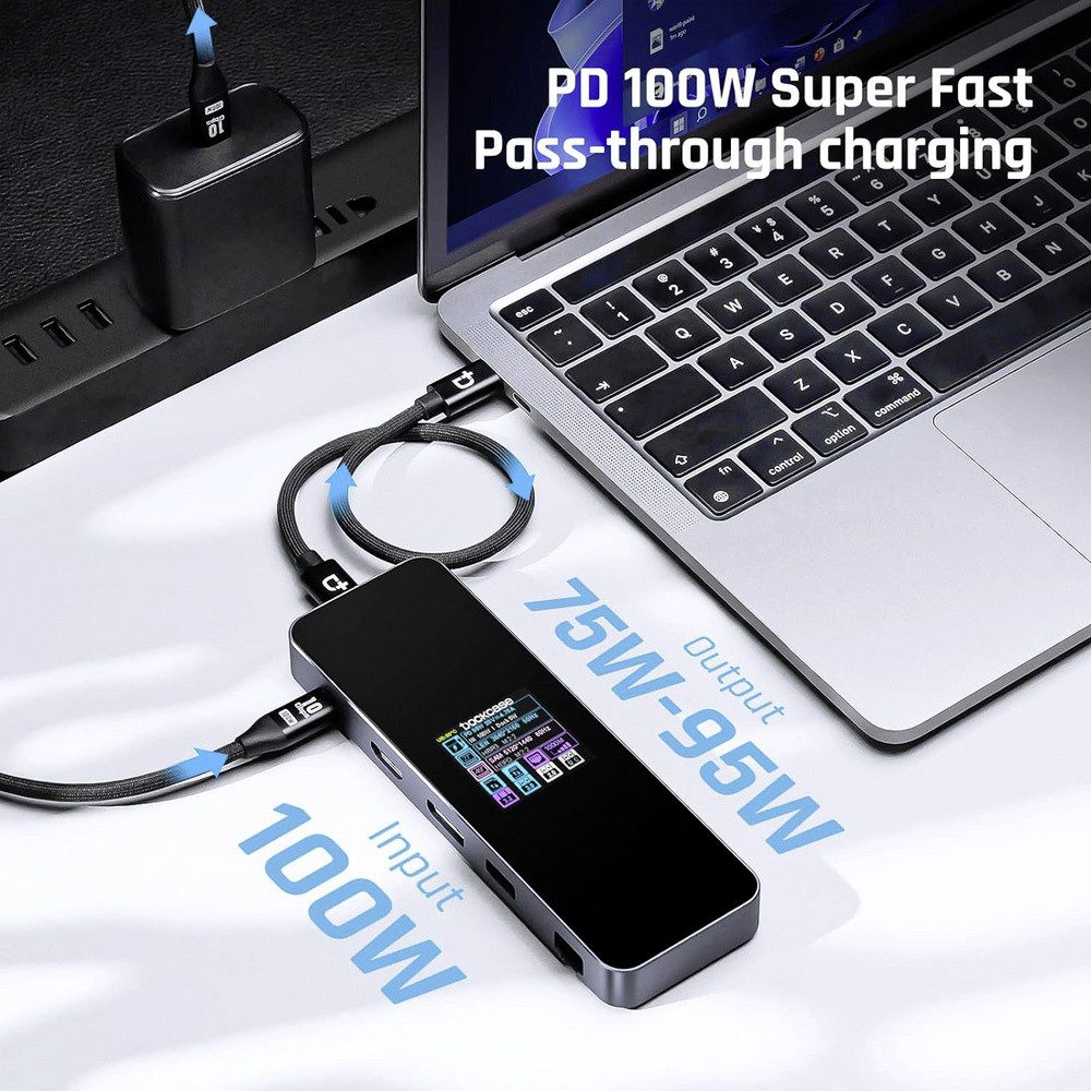 Dockcase Laptop-Dockingstation Dockcase USB-C® Dockingstation Universal integriertes Display, inkl