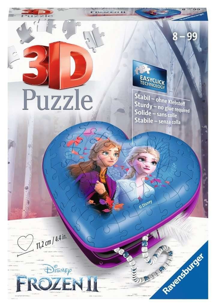 Ravensburger Ravensburger Puzzleteile 2, Frozen 3D-Puzzle Puzzle Herzschatulle