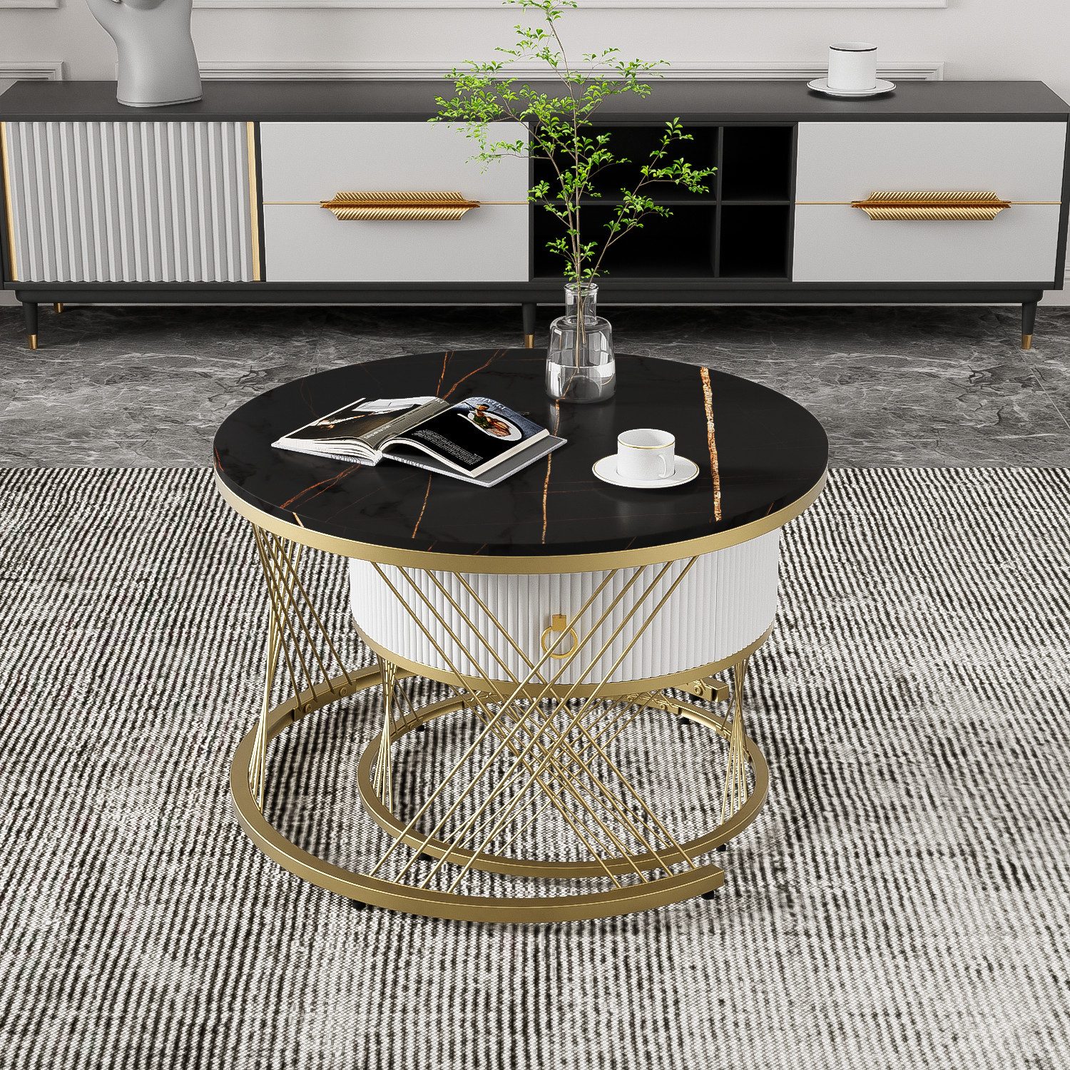OKWISH Couchtisch (2 in 1 Runder günstig online kaufen