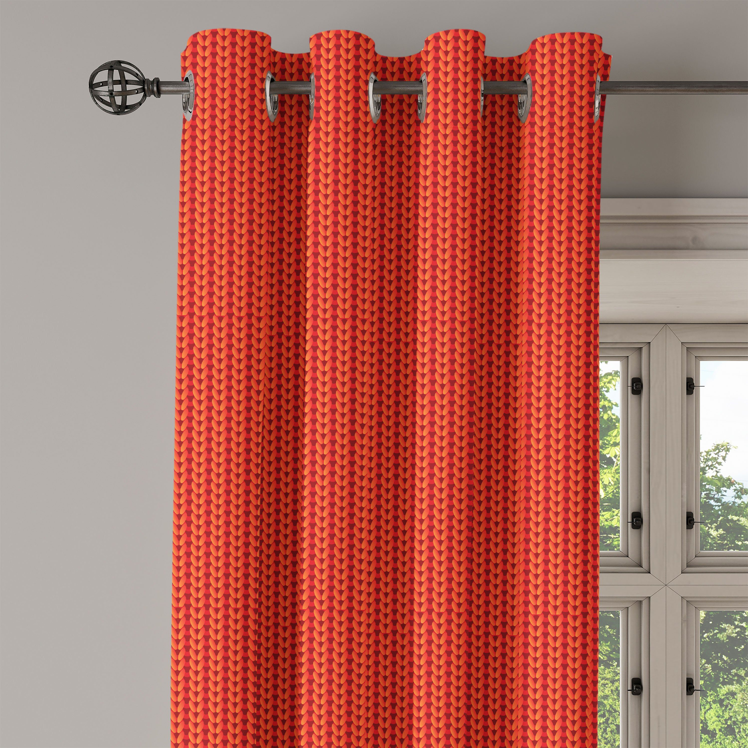 Gardine Dekorative Knitting Schlafzimmer für Abakuhaus, Made Wohnzimmer, 2-Panel-Fenstervorhänge Hand Old Modern